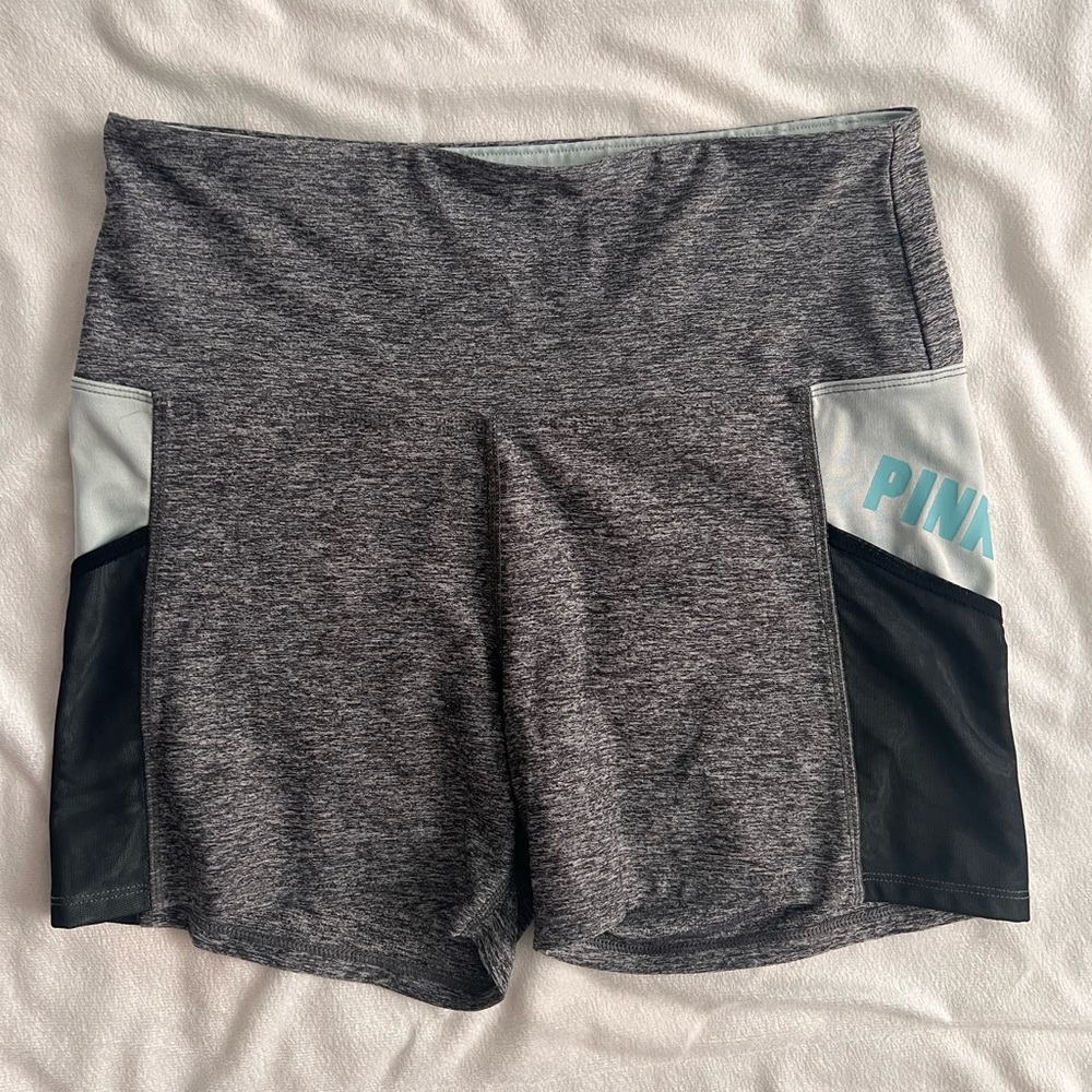 PINK Victoria's Secret Gray and Black Athletic Shorts with pockets